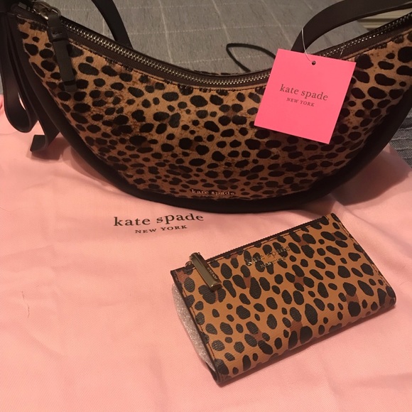 Kate Spade ♠️ Smile Leopard Calf Hair & wallet - Picture 11 of 12